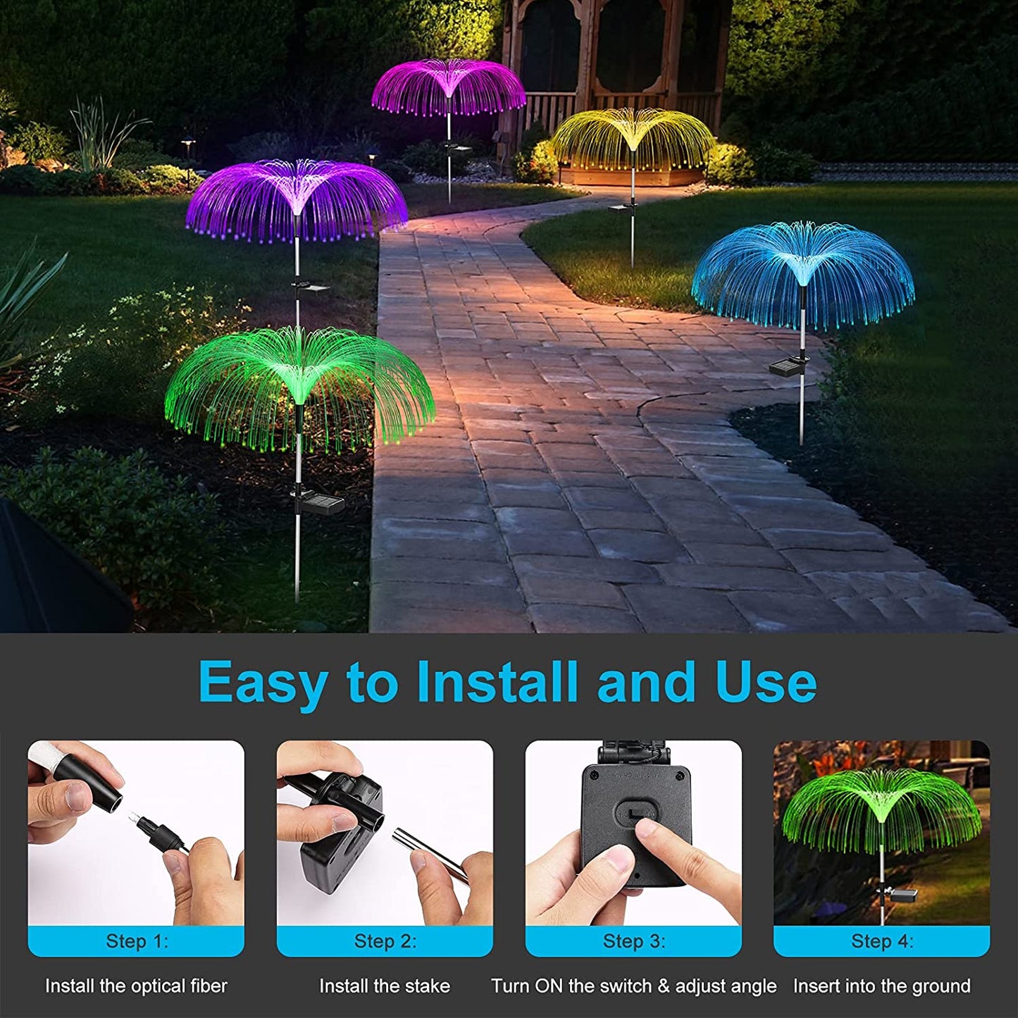 Solar garden outdoor jellyfish decorative lights